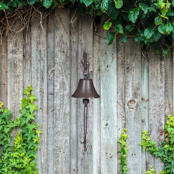 Relaxdays clochette portière fonte motif oiseau cloche antique sonnette murale résistant température brun corde