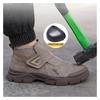 Big Size Men Fashion Steel Toe Covers Work Safety Boots Cow Suede Leather Welding Shoes Worker Chelsea Boot Security Ankle Botas