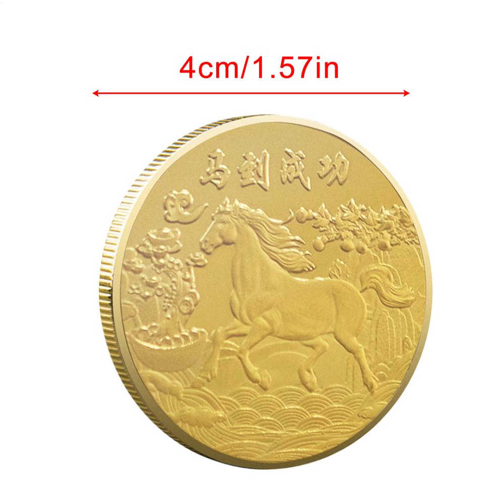 

Chinese New Year Horse Challenge Coin Success Traditional Gold Charm Chinese Horse Mascot Ornament for Cars Bags Shop Window
