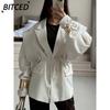 Women's Vintage Casual Solid Color Print Autumn Winter Long Sleeve POLO Neck Jacket International Designs & Coats