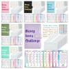 PU Leather Envelope Challenge Binder Challenging Refillable Money Saving Binder Loose-leaf Savings Handbook
