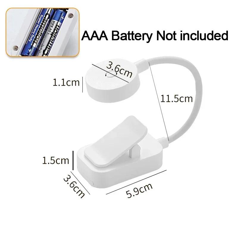 Folding Mini Clip Book Lamp USB Rechargeable LED Night Light 3 Modes Eye Protection Stepless Dimmable Flexible Bedroom Reading