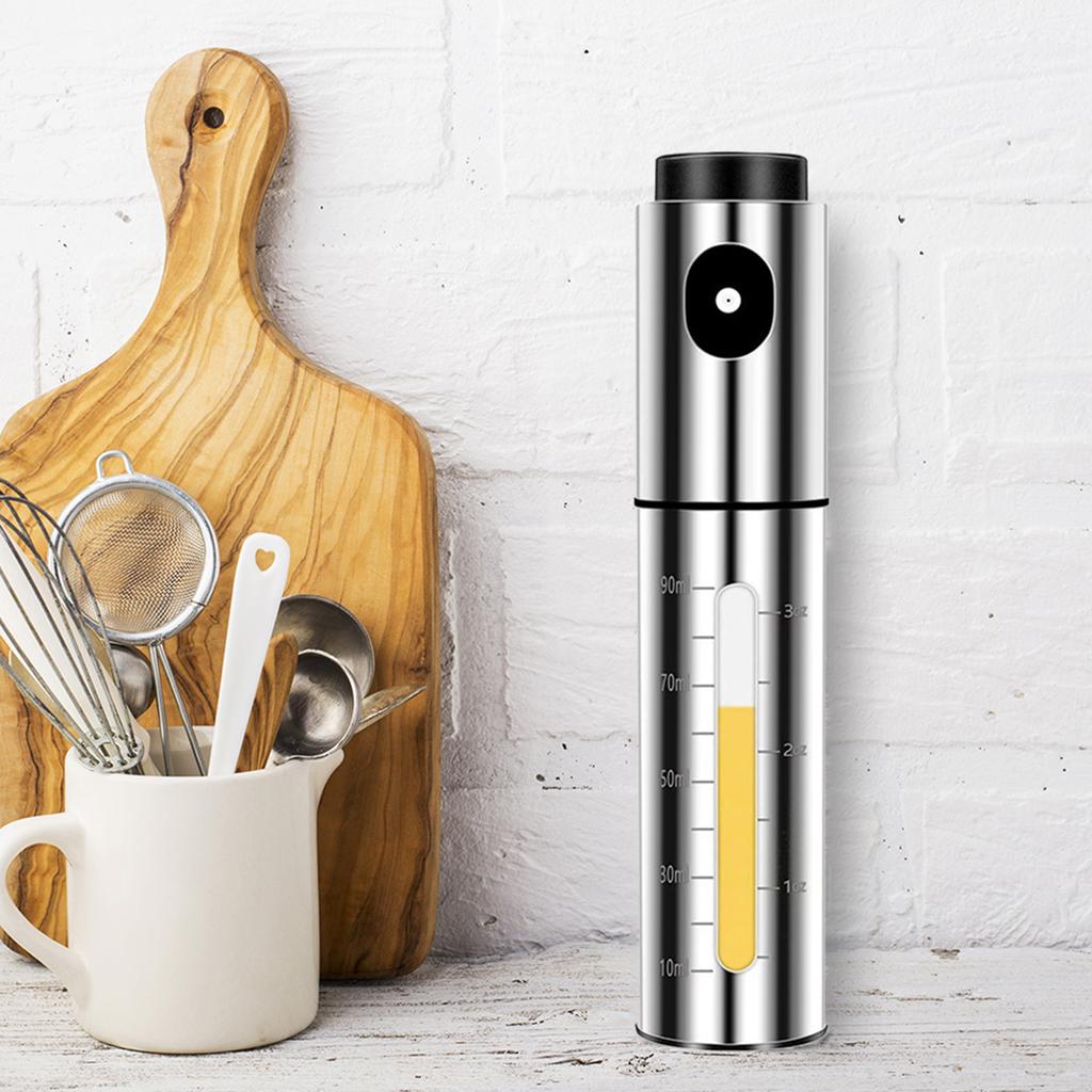 Oil Sprayer for Cooking 100ml Stainless Steel Olive Oil Sprayer Mister Refillable Oil Spray Bottle BPA Free Vinegar Spray Bottle