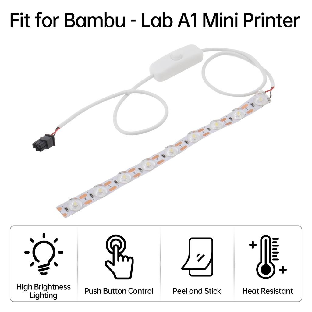 190mm Efficient Even Lighting Customizable Length LED Strip for Bambu-Lab A1 Mini 6500K Easy Installation