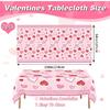 Valentines Tablecloth, 2Pcs Valentines Tablecloth Plastic 54x108 Inch Red Pink Love Heart Table Cloth Valentines Tables Cloth Disposable Rectangle