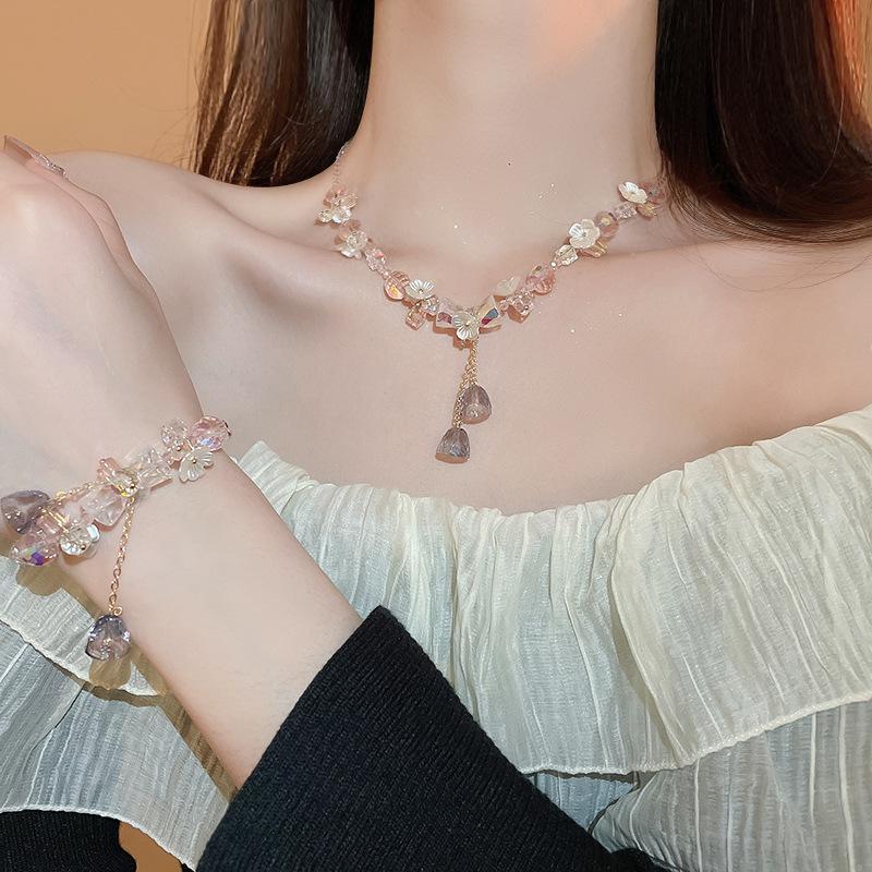 Boucles d'oreilles élégantes rétro en cristal à pampilles de fleurs - Argent sterling pour femmes