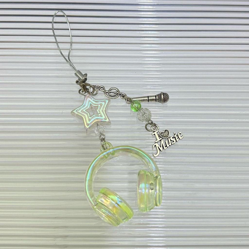 Colorful Earphone Pendant Keychain: Cool and Sweet Bag Charm, Perfect Bestie Gift