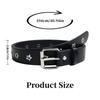 Fashion Punk Women's Belt Star Hollow Eyelet Korean Style Metal Buckle Waistband Versatile Casual Waist Strap Jeans Decor