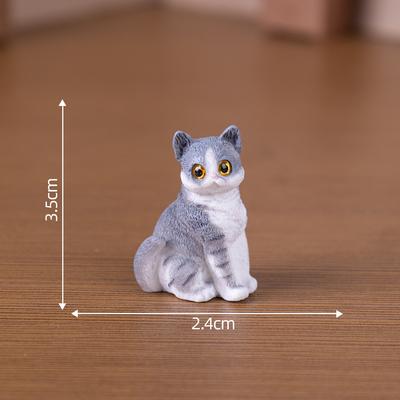 Miniature Realistic Cat Figurine Small Decorative Resin Animal Statue for Home Office Desk Shelf Display Collectible Gift