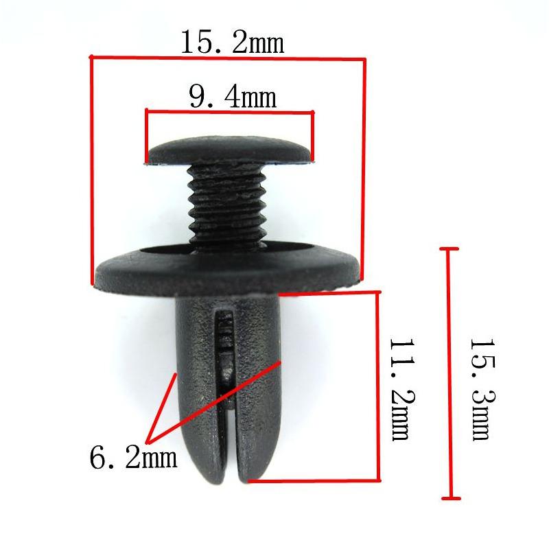 50X 8Mm Auto Mașină Bară de Protecție Aripă Reținător Apăsați Plastic Negru Cleme Fixe Elemente de Fixare