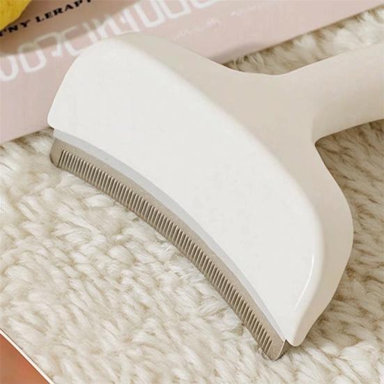 Curved Head Pet Comb Dense Teeth Deshedding Brush with Non-Slip Handle Gentle Pet Grooming Brush for All Coat Types Dogs Cats