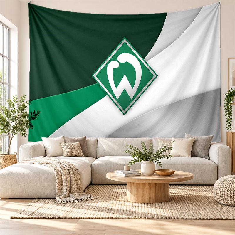 Werder Bremen Futbol Duvar Kilim, Yumuşak Kumaş Duvar Askısı, Yatak Odası Ev Duvar Sanatı İçin Dekoratif Arka Plan