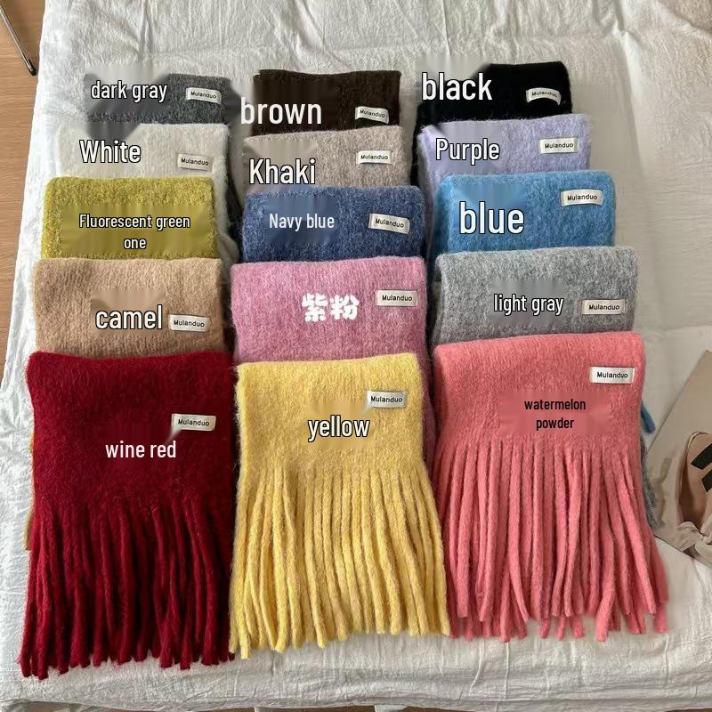 Women's Korean Style Mid-Length Cashmere Scarf: Luxurious, Warm, and Versatile Neck Warmer