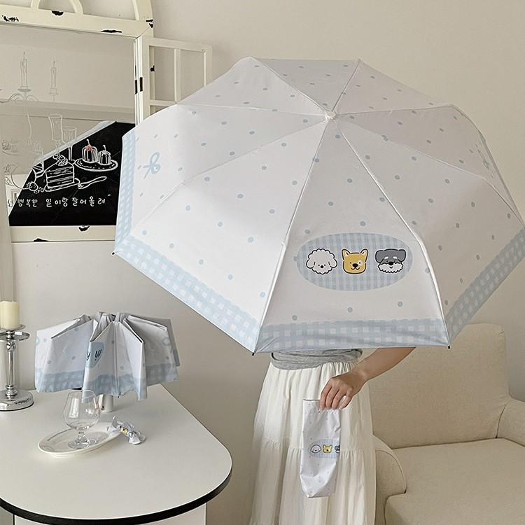 Chic Student Folding Umbrella: UV Protection, Dual-Use Automatic Sunshade