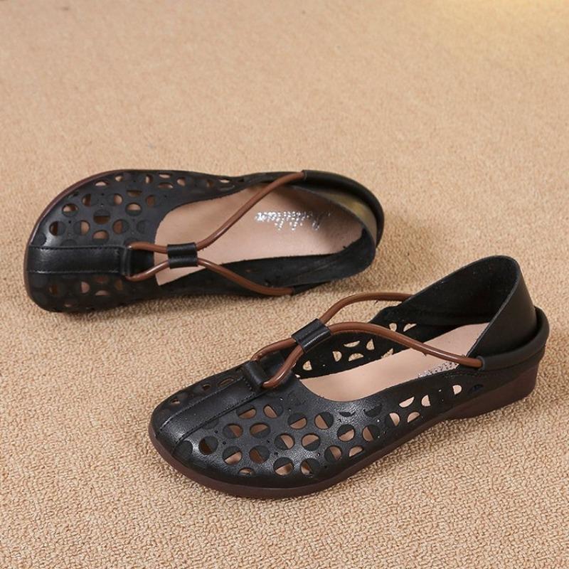 

Дизайнерські елегантні жіночі балетки на плоскій підошві Жіночі літні туфлі на плоскій підошві Жіночі туфлі Мері Джейн Вінтажні лофери Вирізані мокасини 35 чорний