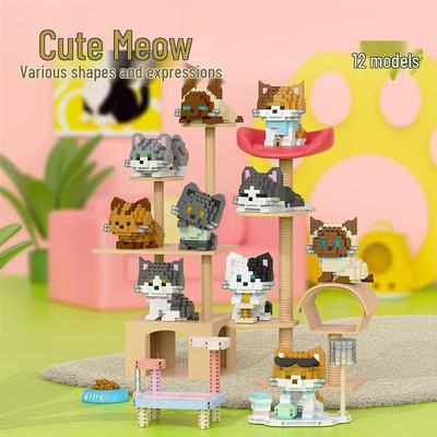 Lele Brothers Micro-Particle Building Blocks Orange Cat Model - Compatible with Lego Educational Toy for Kids