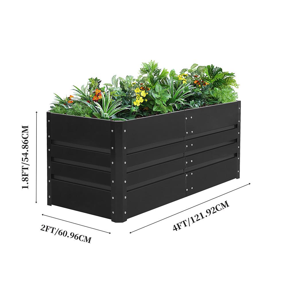 Galvanized Garden Planter Box with Safe Folded Edge Design for Vegetables and Fruits