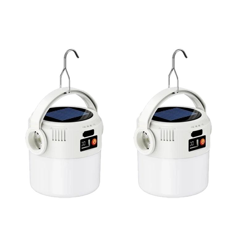 

Перезаряжаемый солнечный фонарь с двойным источником света, легкий, водонепроницаемый, идеально подходит для кемпинга и активного отдыха, аварийная лампа 2pcs