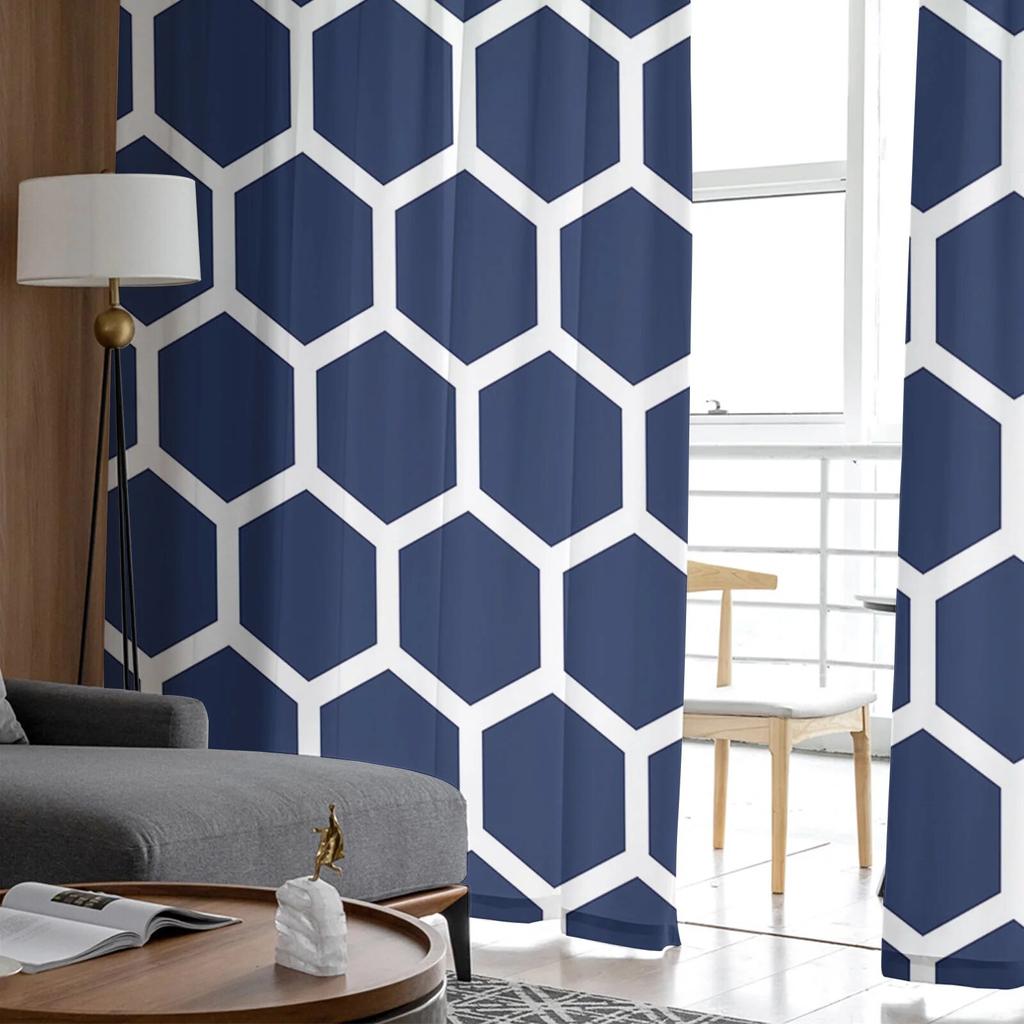 Geometriske Retro Marokko Tyllgardiner for Stue Soverom Skjær Gardin for Balkong Hall Mote Trykt Hjemmegardiner