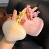Fur Heart Ball Keychain Women Girl Creative Bag Pendant Cute Plush Toy Keyring Valentines Day Gifts