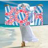 Personalized customized proof beach towel with Bayern Munich pattern - soft, absorbent, quick-drying, perfect swimming, camping&bathing