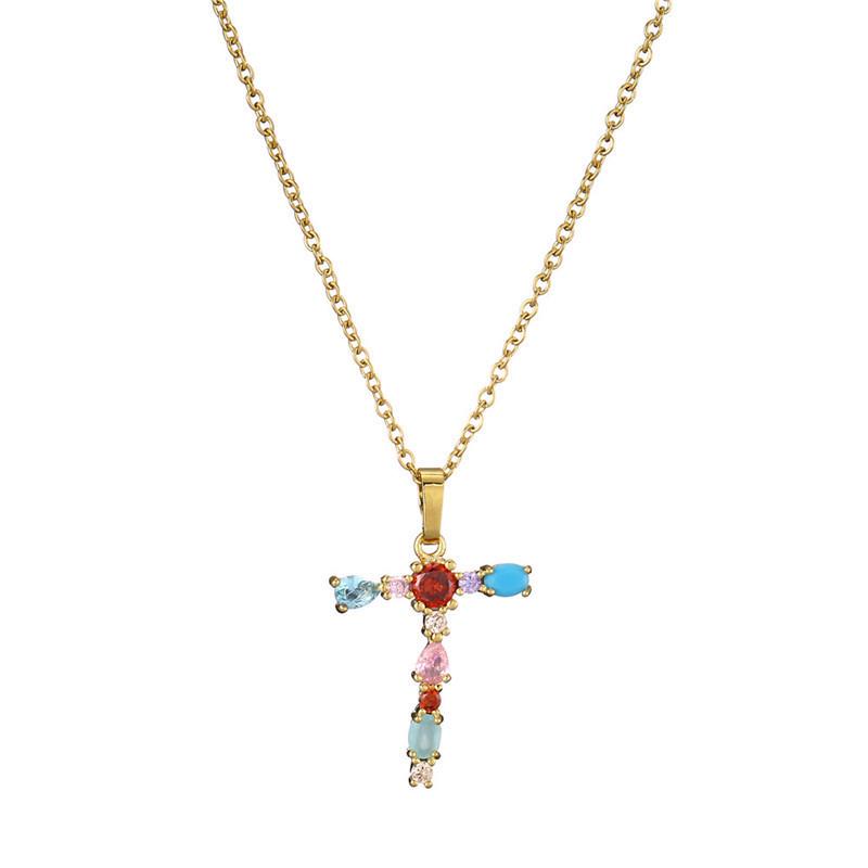 Catena Personalizzata per Clavicola Hip-hop: Collana con Ciondolo Alfabeto in Rame e Zircone