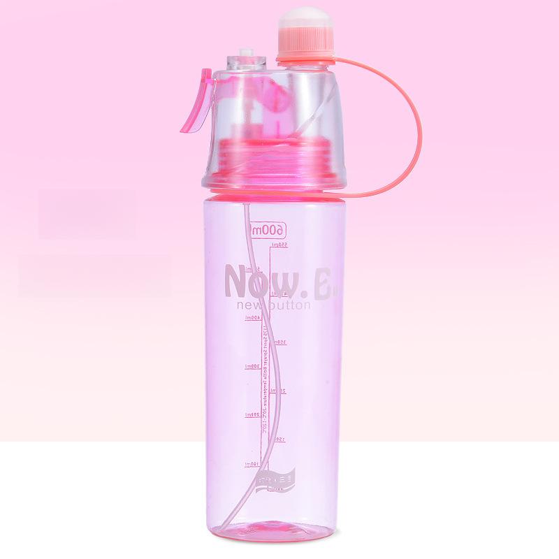 600ml Outdoor Sports Gym Drinking Drinkware Bottles New Creative Spray Water Bottle Portable Atomizing Bottles