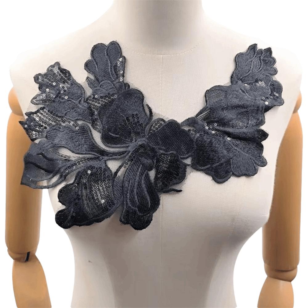 Fashion Large Floral Embroidery Collars Mesh Beautiful Lace Chest Flower Patch Dress Collar Woman's Clothing Accessories