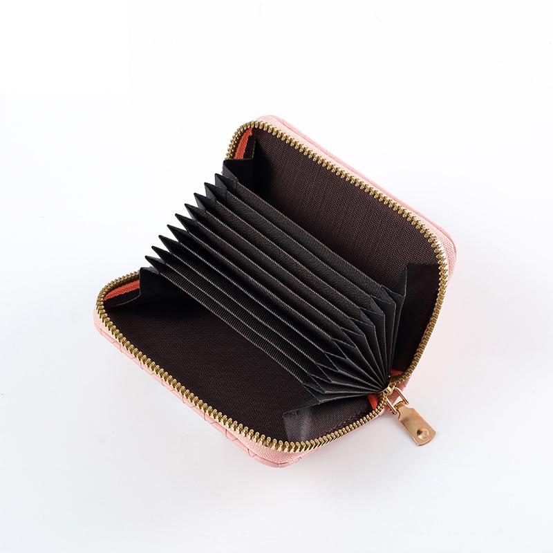 Woven Women'S Wallet Short And Simple Card Bag Zipper Coin Purse