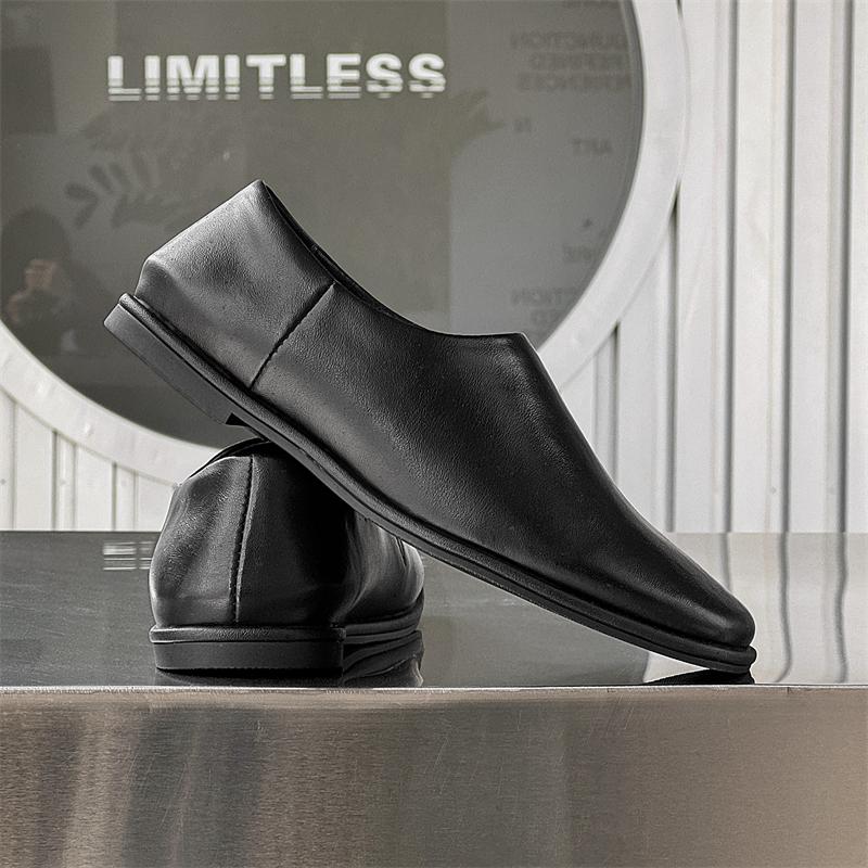 Fashion New Spring Solid Men's Boat Footwear Fashion Leather Loafers Slip on Casual Shoes Business Man Lazy Shoes Elegantes Gents Shoes