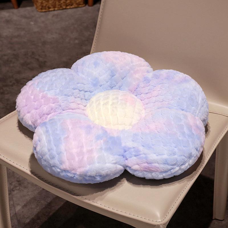 

Подушка из кроличьего меха с тиснением в технике тай-дай, плюшевая подушка, подушка для сиденья, подушка для ворса, подушка для девочки 45cm