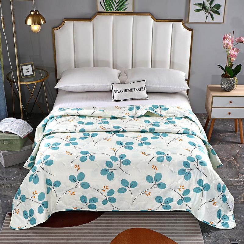 Summer Cool Gift Quilt Set: Washable Cotton Comforter & Thin Quilt