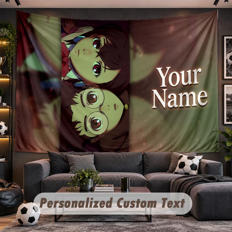 Dandadan Personalized Tapestry Support Custom Name, Wall Art Home Decoration