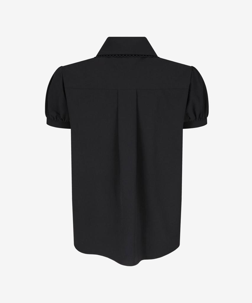 Limekeu Lace Collar Puff Blouse Black