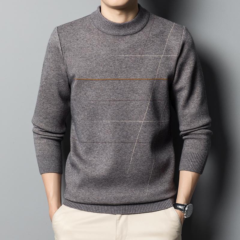 

Новинка осени и зимы: свитер с антипиллингом, полуводолазка с длинными рукавами, повседневная рубашка, утолщенный вязаный свитер. 4XL