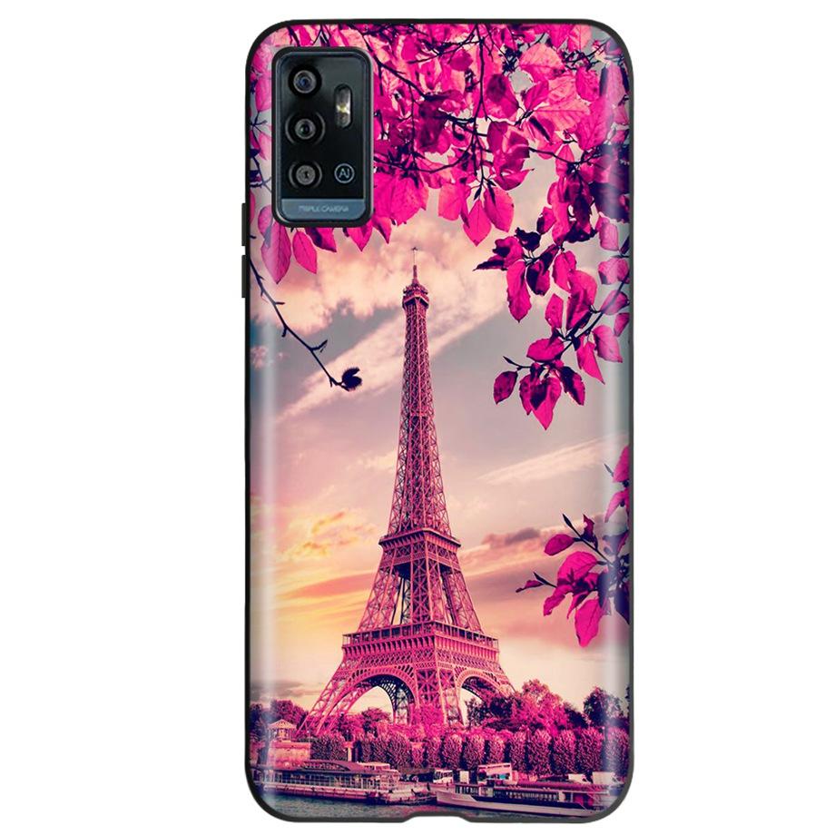 For ZTE Blade A71 Case Silicone Back Cover Phone Cases for zte blade A 71 a71 A7030 Soft Coque Fashion TPU bumper Eiffel Tower