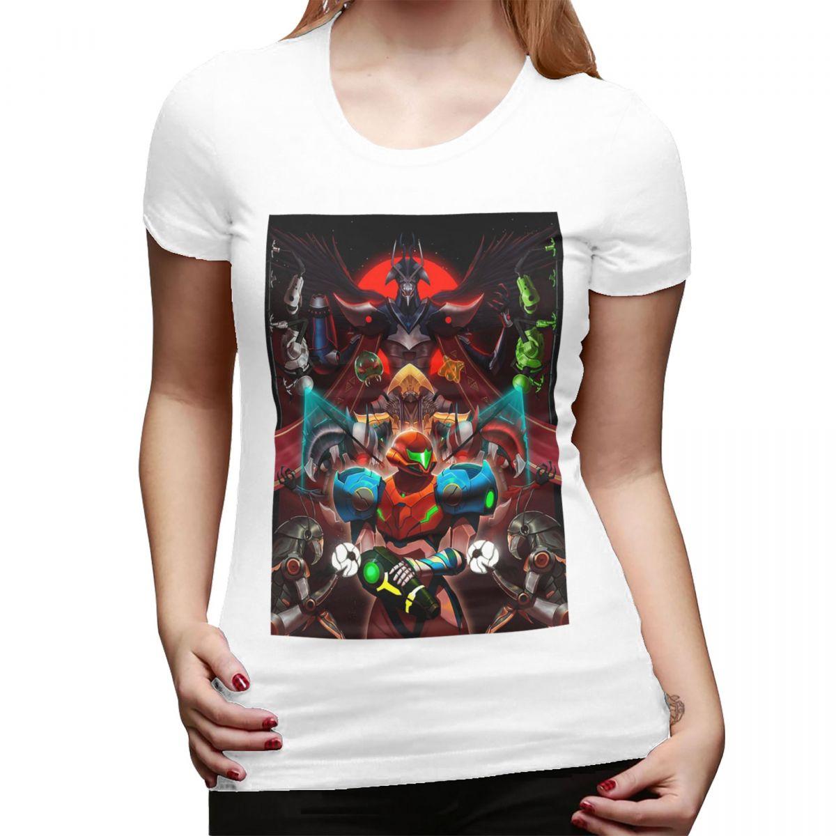

Metroid Dread Metroid Samus Aran Футболка для женщин с круглым вырезом Уличная одежда Футболки Женские футболки Короткая летняя одежда Топы S