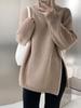 YYFS Women's Fashion Casual Fall Winter Solid Color Print Long Sleeve High Neck Tops Women's Clothing Woolen Knitwear Sweaters
