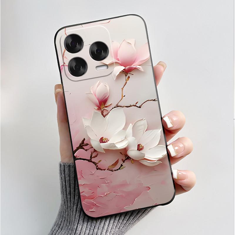 Tiskací pouzdro pro ZTE Blade V70 Vita Fundas pro ZTE Nubia V70 Design Capa Měkký silikonový černý kryt Roztomilé květinové pouzdro Coque