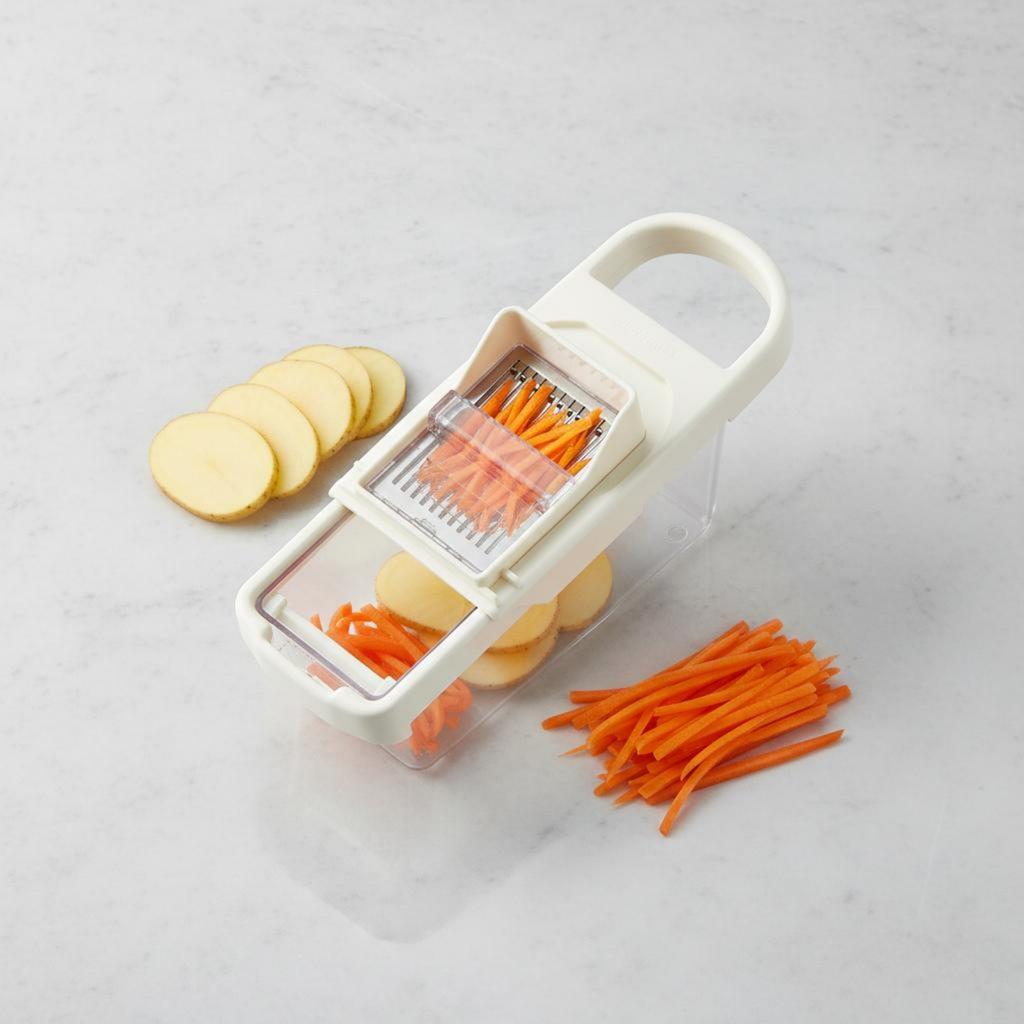 Mandoline Cutter with Container Stainless Steel Vegetable Grater Box Julienne Cutter with Catcher Safety