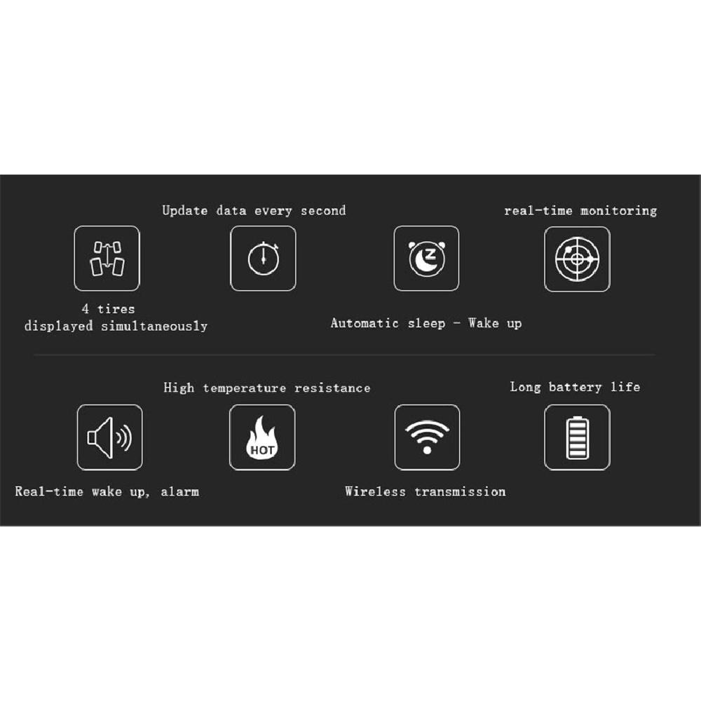 Car Tpms Usb Tire Pressure Monitor Alarm System 4 External Sensor For Android Car Dvd