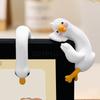 4PCS Cute Goose Figurines 3D Craft Figurine Funny Computer Decor for Office Monitor & Dashboard Decor