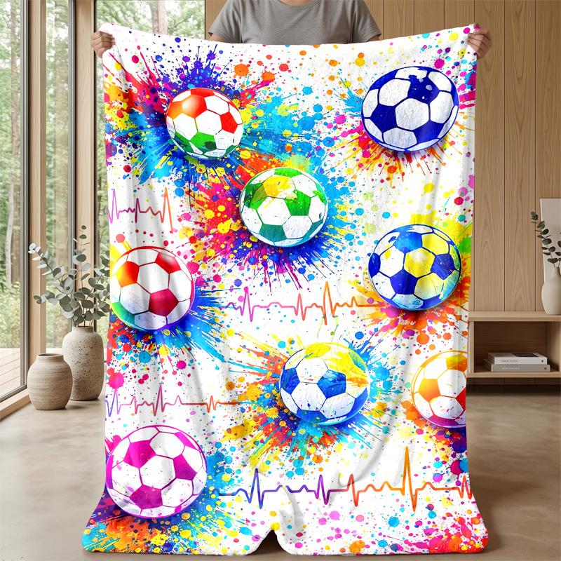Space Football Showdown Theme blanket Lightweight Warm Flannel Blanket Decorative Throw Blanket for Home Decoration
