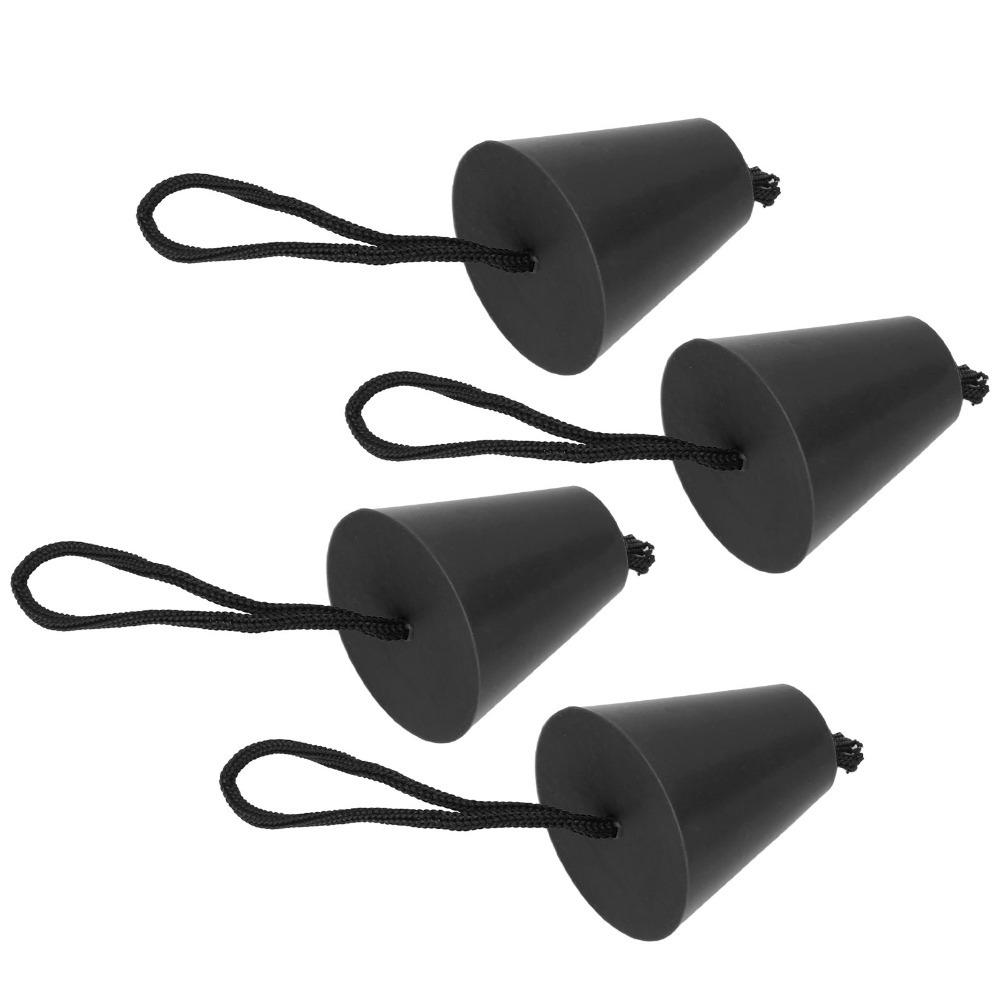 4PCS With Lanyard Scupper Plug Kit Flexible Silicone Scupper Stopper Bung Boating Use