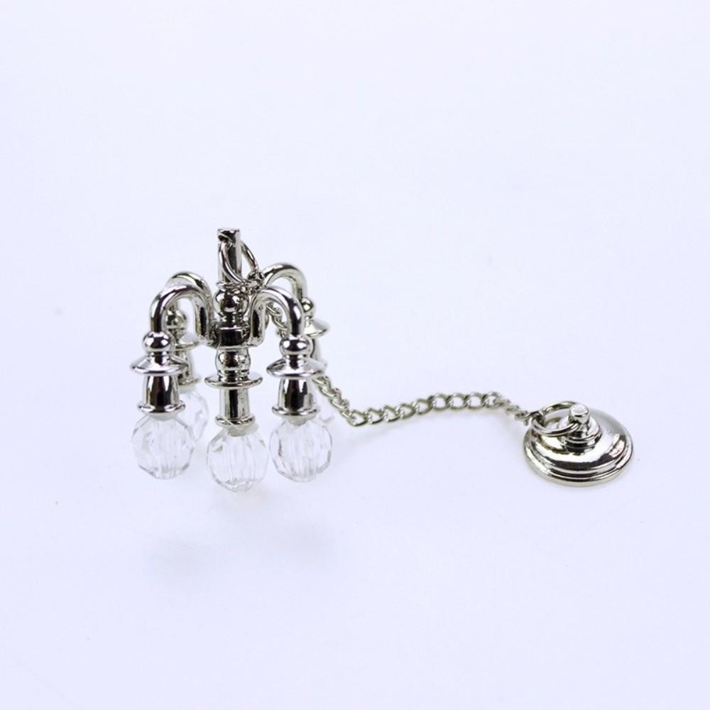 1:12 Scale Miniature Vintage Chandelier Gold/silver Crystal Light Model  Doll House Accessories