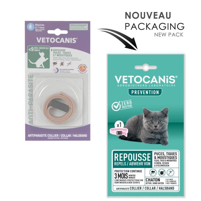 Collier Anti-tiques - VETOCANIS - Répulsif pour Chaton