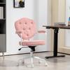 Beautiful Office Chair with Buttoned, Soft Cover, Height Adjustable, Pink