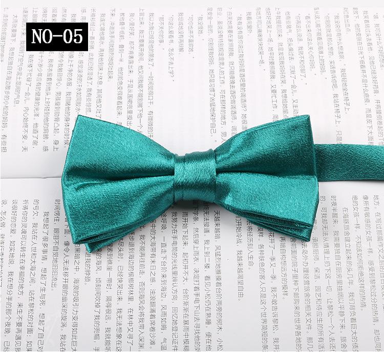 Bow Tie Men'S Business Wedding Suit Banquet Hosting Photography Solid Color Black And Red Glossy Bow Bow Flower