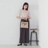 Comme Ca Ism Front and Back Gathered Blouse L Beige 2-Way 12-68CK25-205