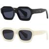 Retro Thick Hexagonal Sunglasses for Men and Extra 90s Dark Color Eyeglasses [SHEEN KELLY] Women, Fashionable, Large, Thick, Black,